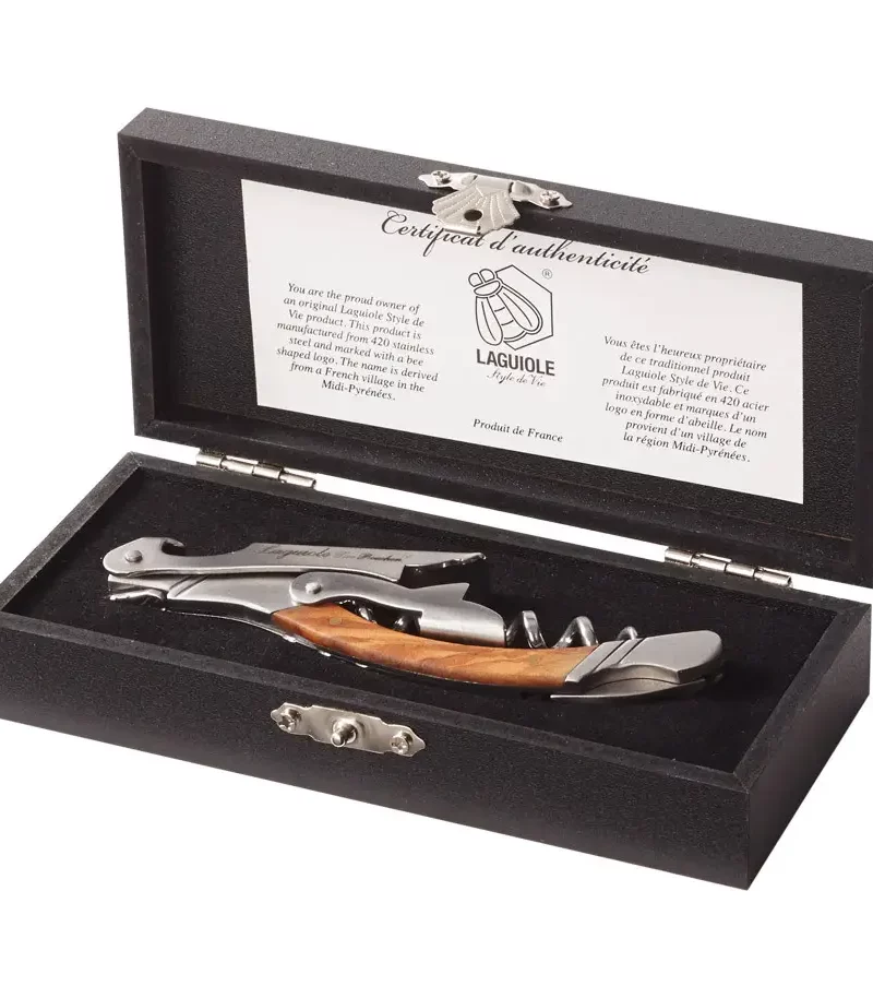 Laquiole kelnersmes in luxe geschenkdoos